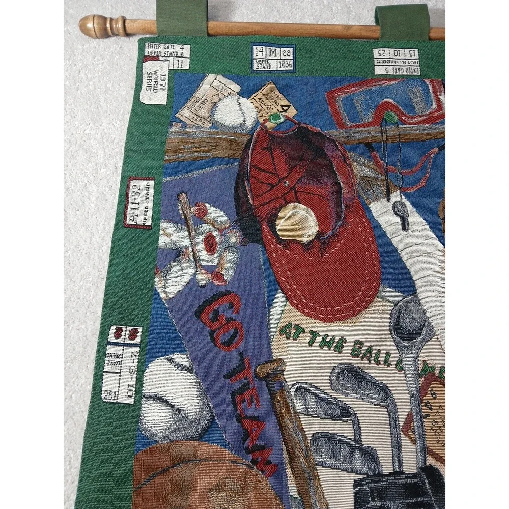 Vintage Game Day Tapestry Wall Hanging Sports Football Man Cave Boys Room USA